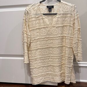NWOT Karen Kane Tan Jaymiar Embroidered Tunic